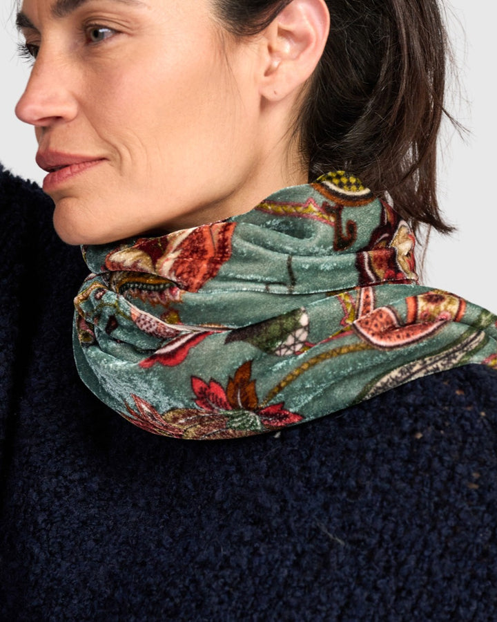 Mango Velvet Scarf, Steel Blue