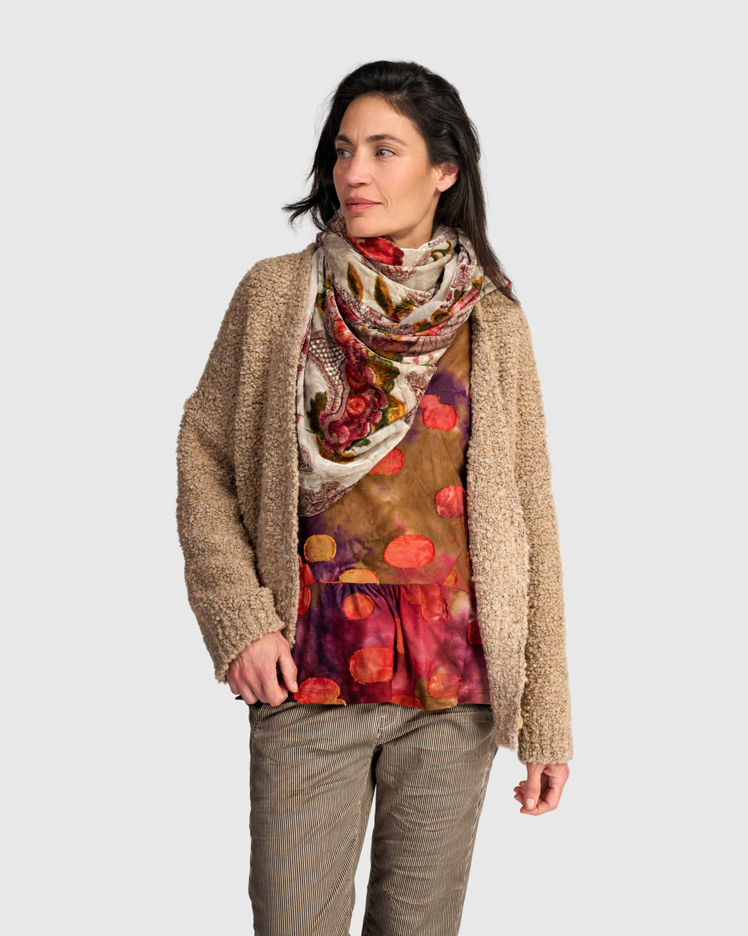 Mango Velvet Scarf, Almond Botanic