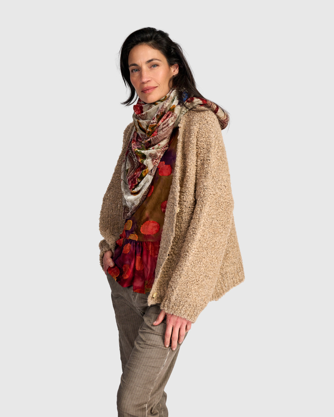 Mango Velvet Scarf, Almond Botanic