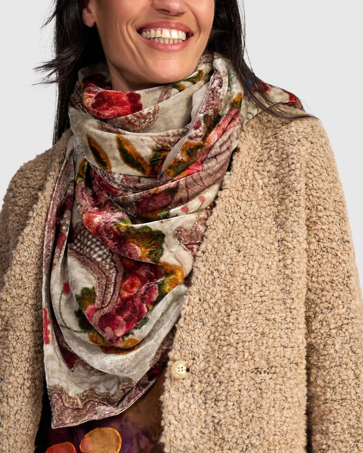 Mango Velvet Scarf, Almond Botanic