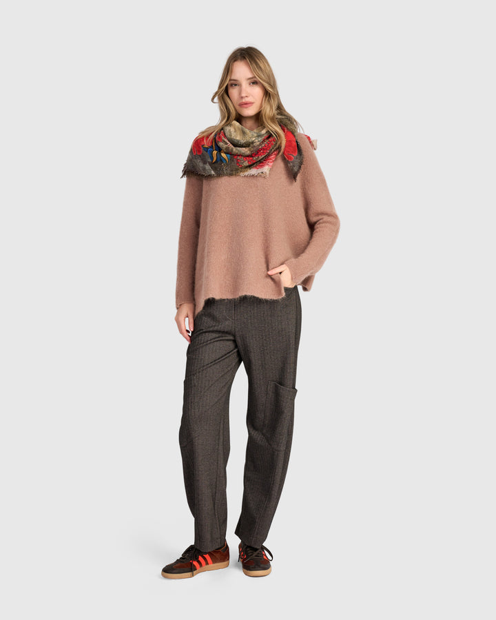 Deckle Scarf, Beige Bloom