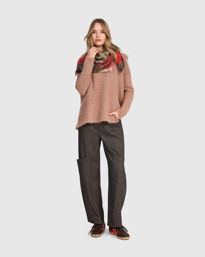 Deckle Scarf, Beige Bloom