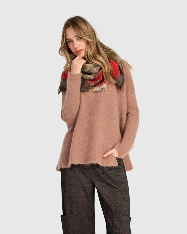 Sculpt Boxy Sweater, Almond