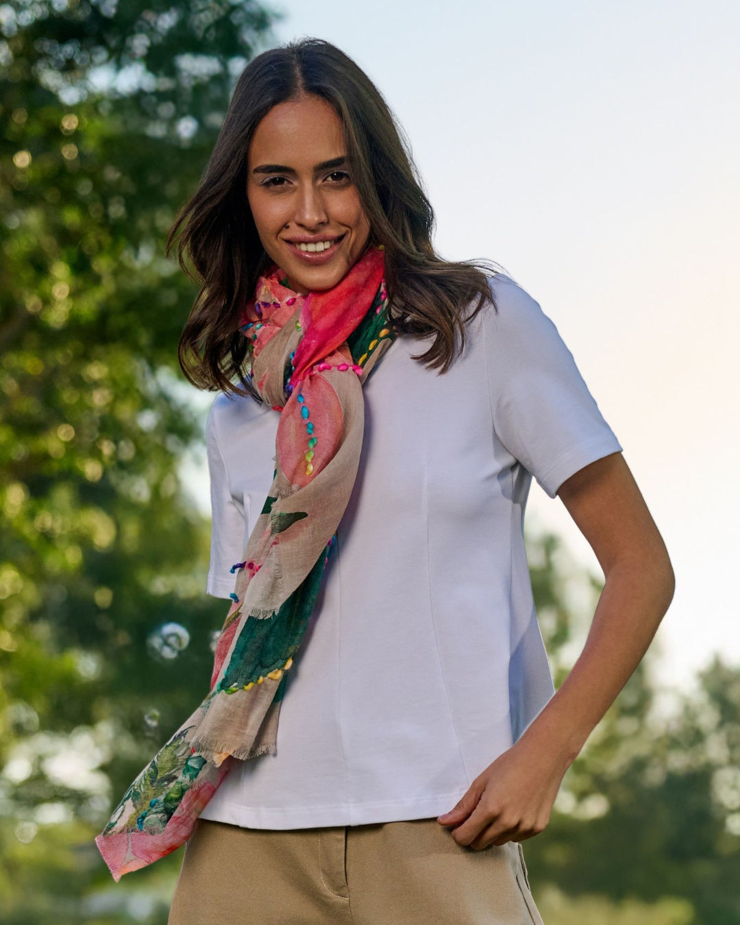 Hibis-Kissed Scarf, Floral