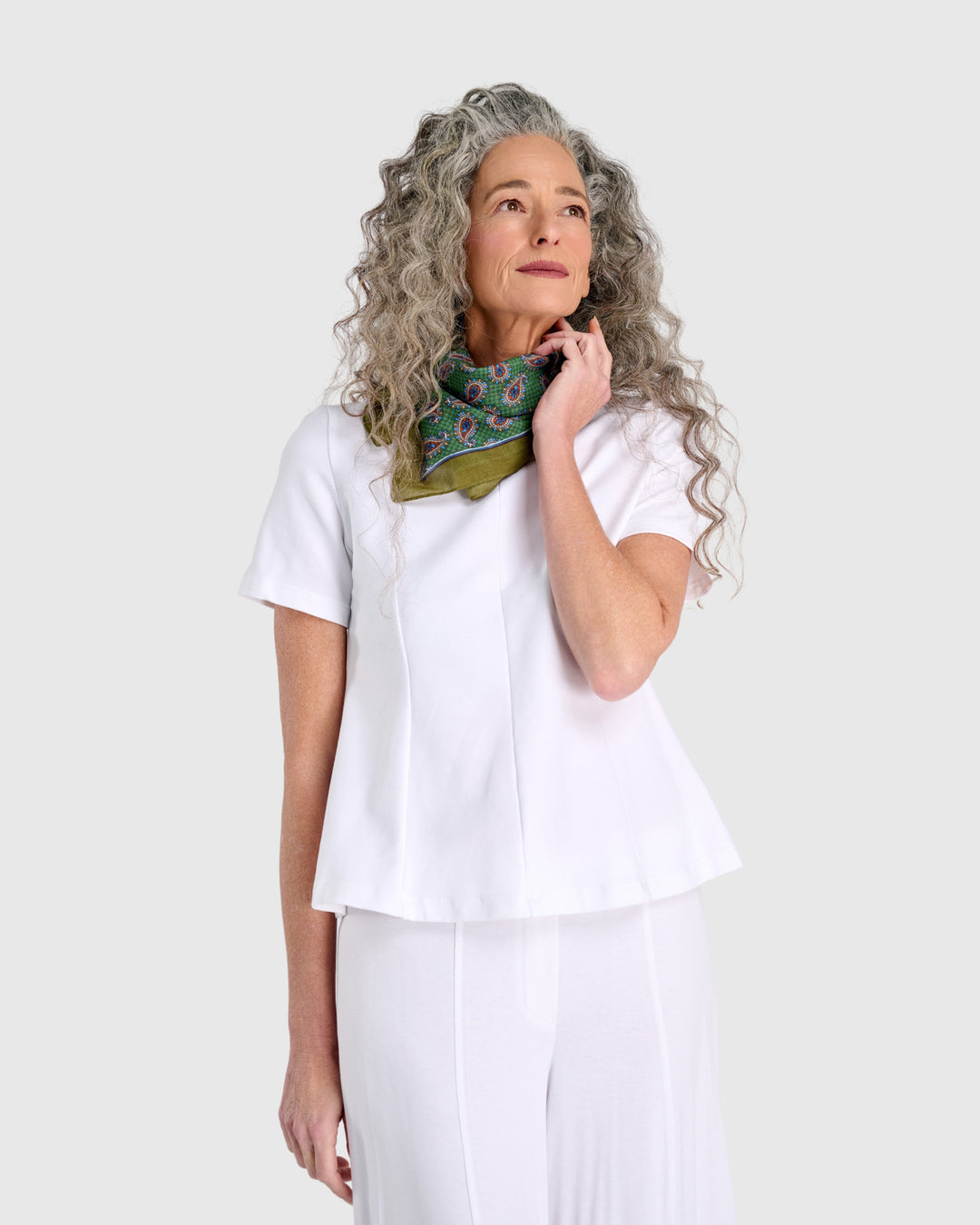 Annie Handkerchief, Green Paisley