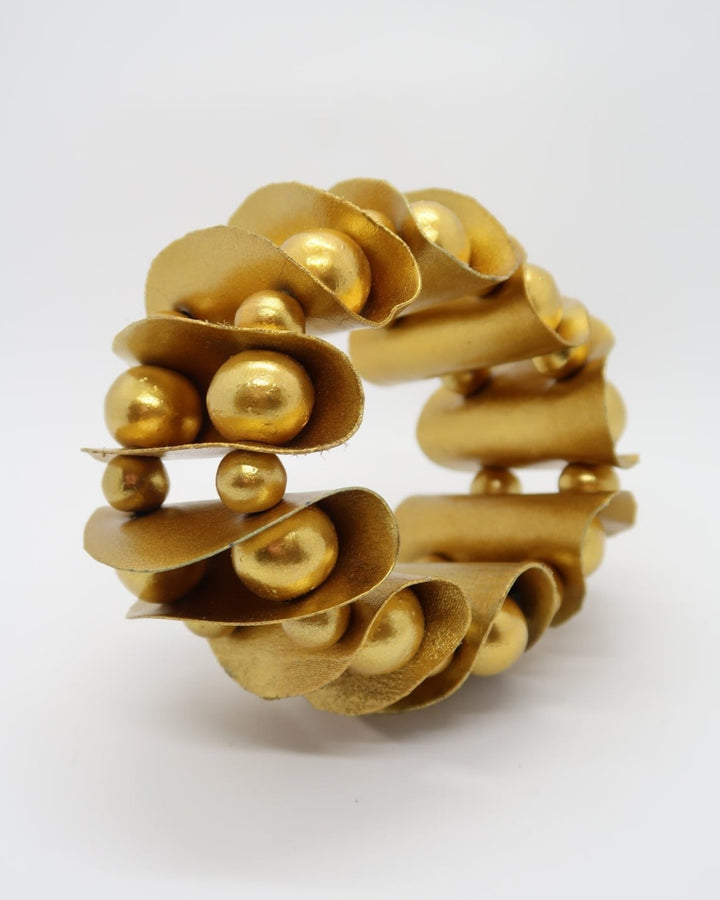 Petals & Beads Stretch Bracelet, Gold