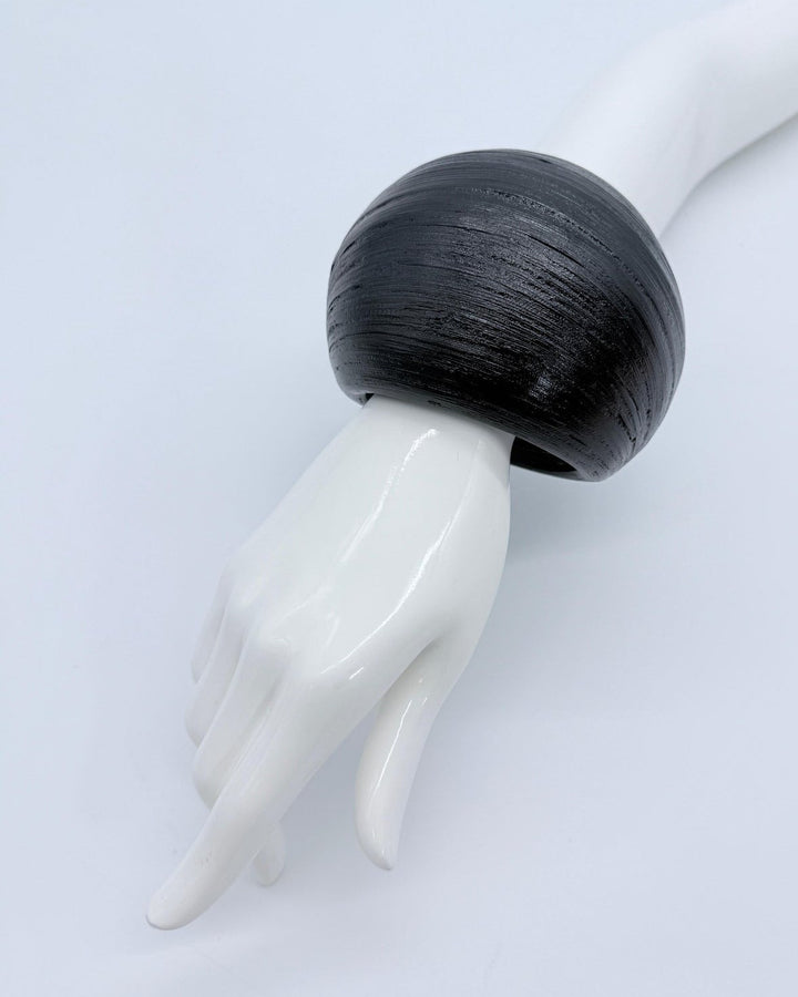 Lunar Curve Bamboo Bracelet, Black