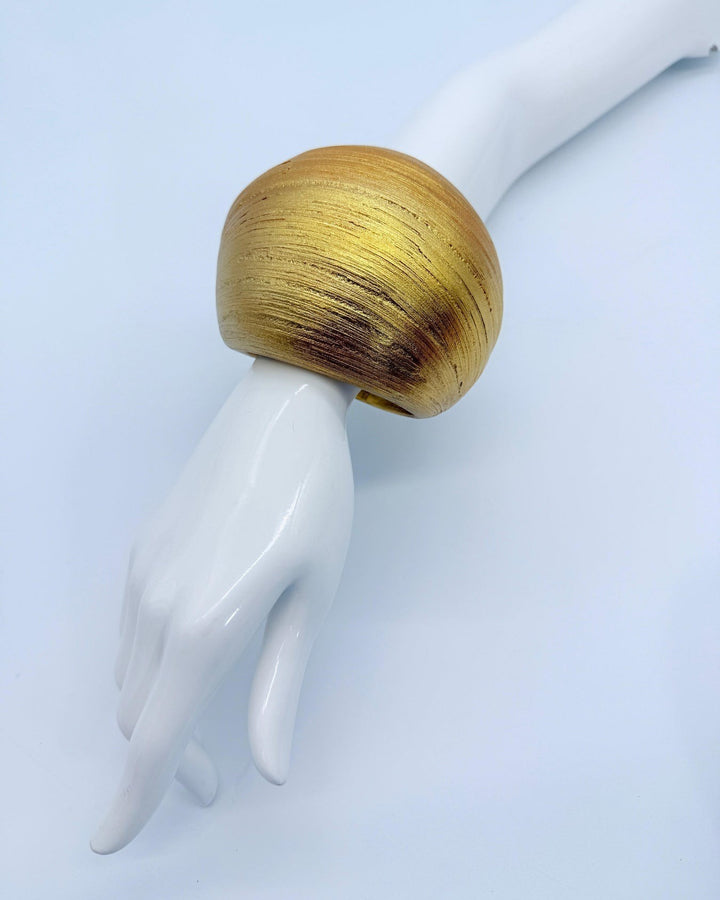 Lunar Curve Bamboo Bracelet, Gold