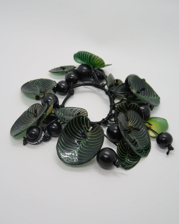 Coccoloba Leaf & Bead Bracelet, Green