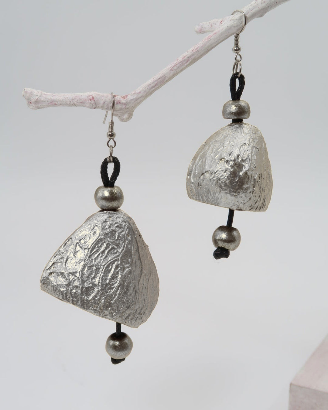 Pangium Seed Earrings, Silver