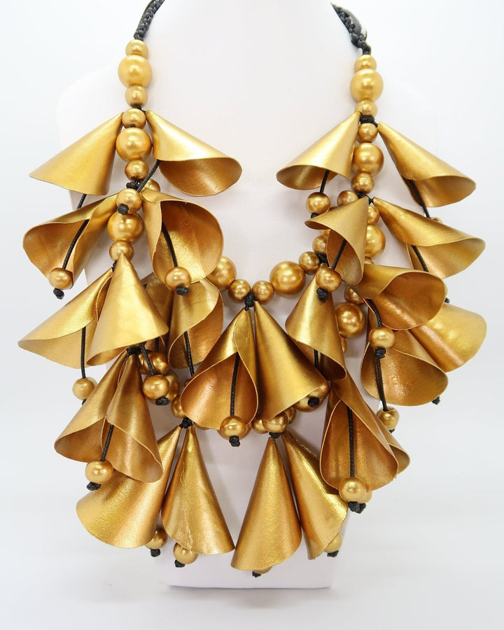 Layered Rose Necklace, Gold