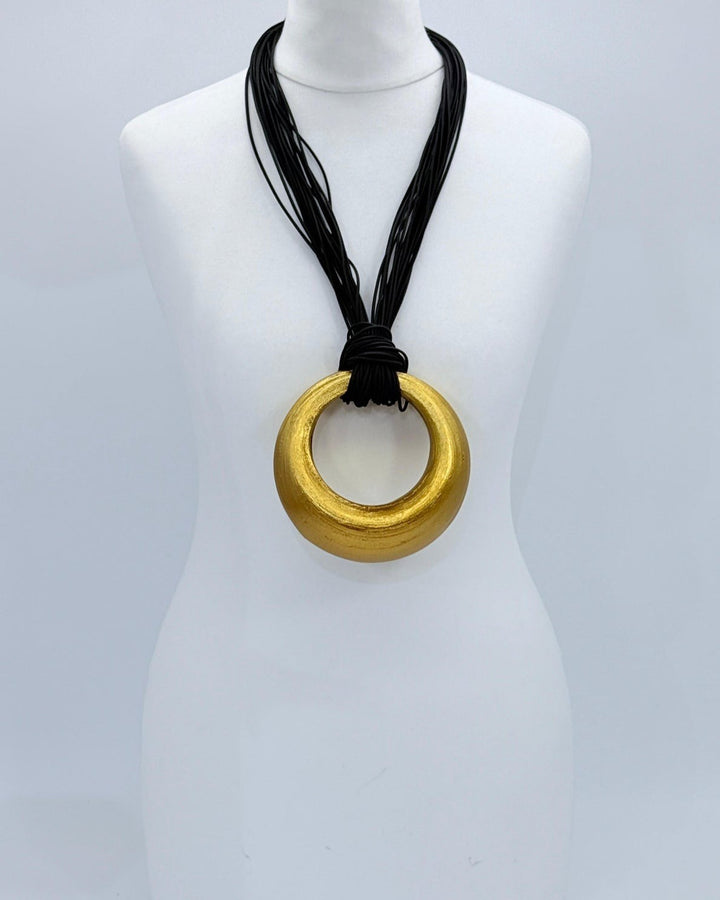 Lunar Curve Bamboo Necklace, Gold