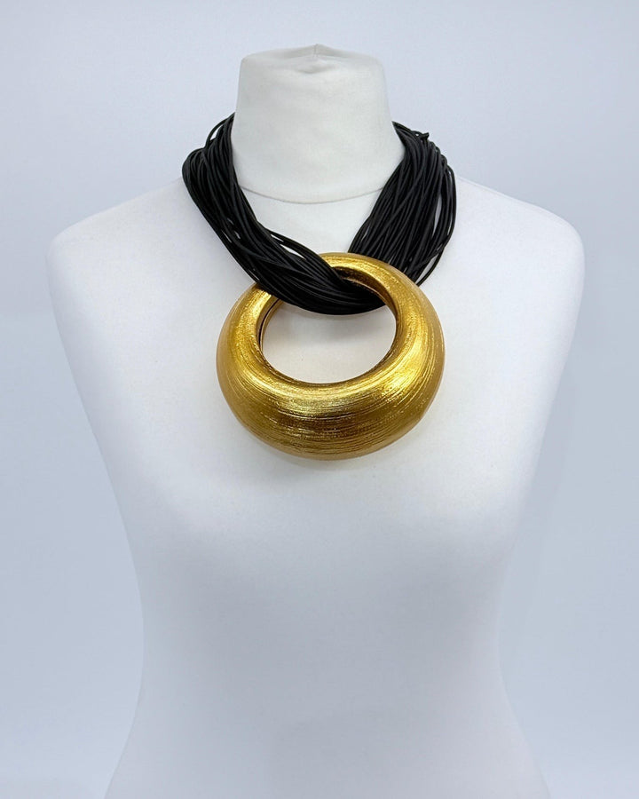 Lunar Curve Bamboo Necklace, Gold