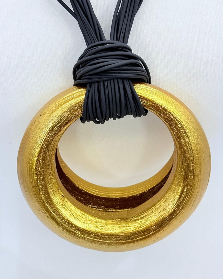 Lunar Curve Bamboo Necklace, Gold