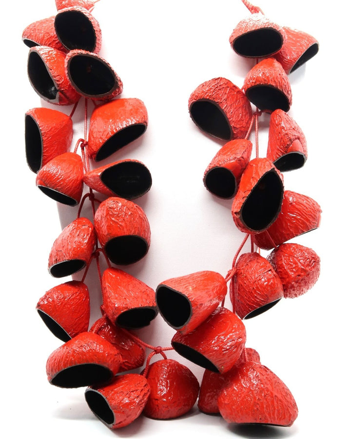 Pangium Bells Necklace, Red