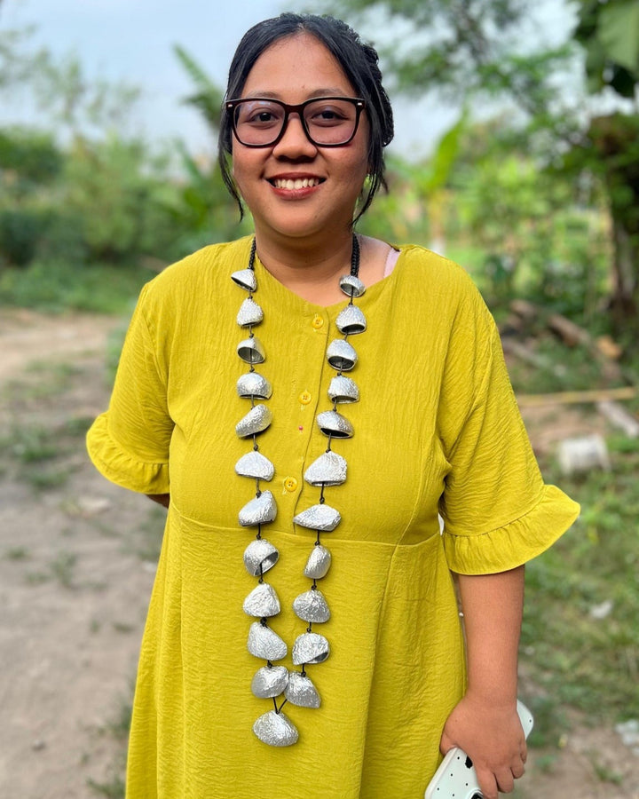 Pangium Seed Necklace, Silver