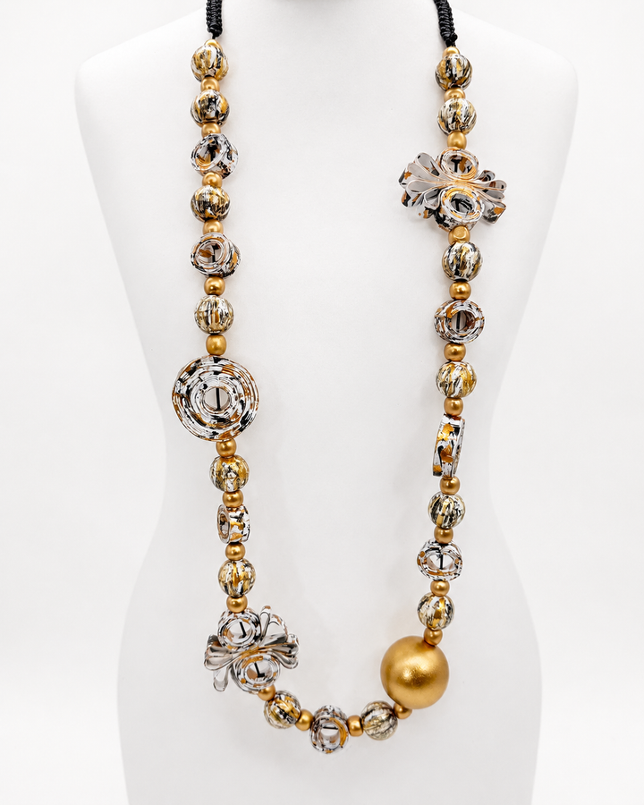 Universe Necklace, Gold/White
