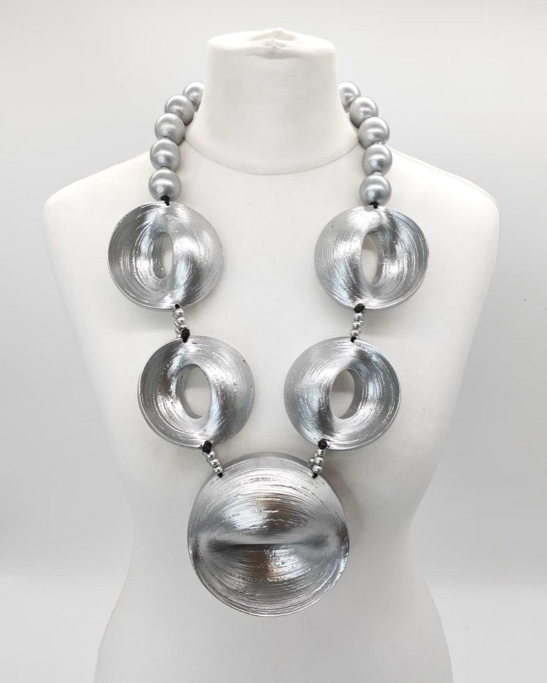 Bamboo Orbits Necklace, Silver