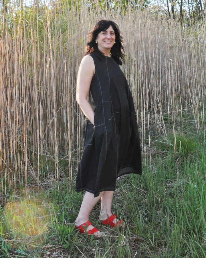 Ceci Swing Dress, Jet Denim