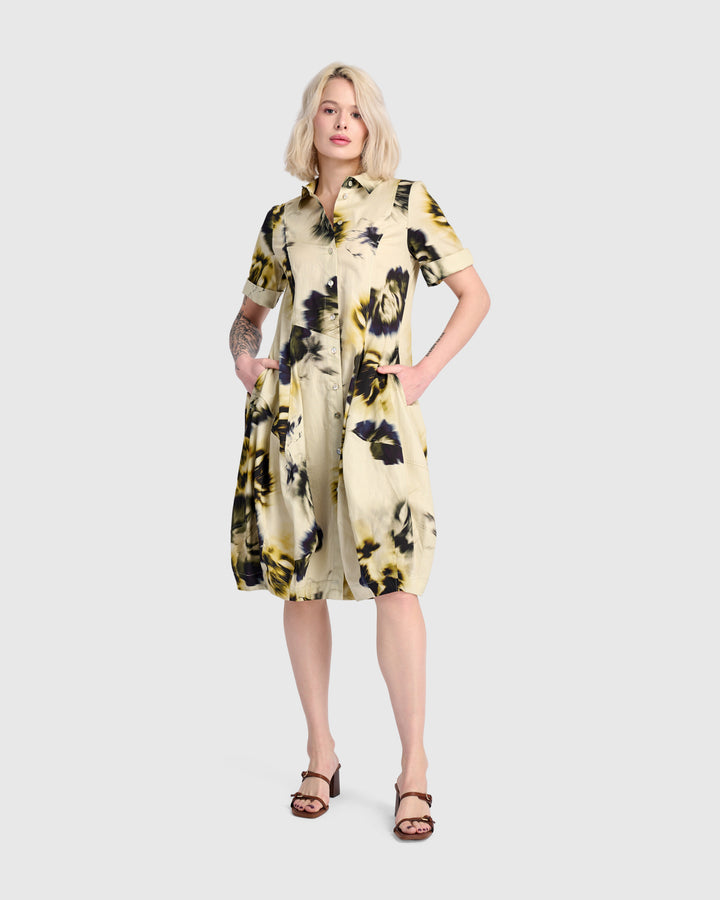 Barb Cotton Shirtdress, Pansy Floral
