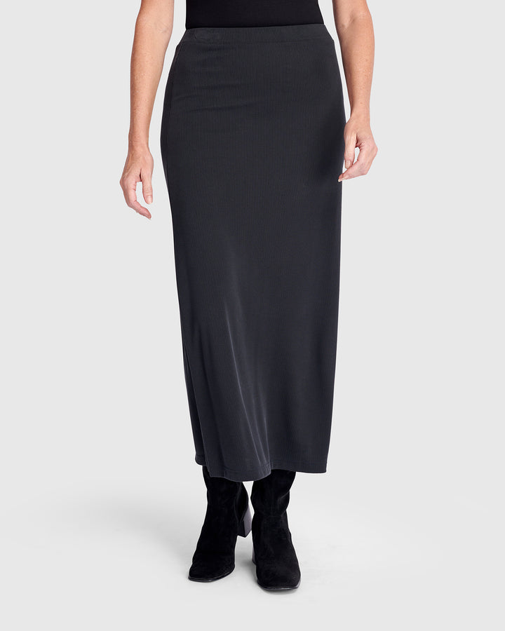 Essential Cupro Pencil Skirt, Black