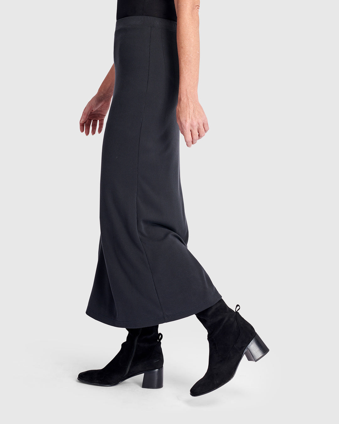 Essential Cupro Pencil Skirt, Black