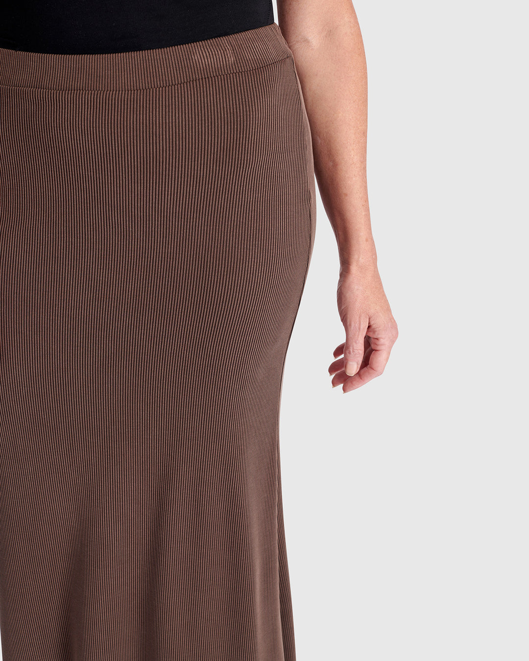 Essential Cupro Pencil Skirt, Coffee