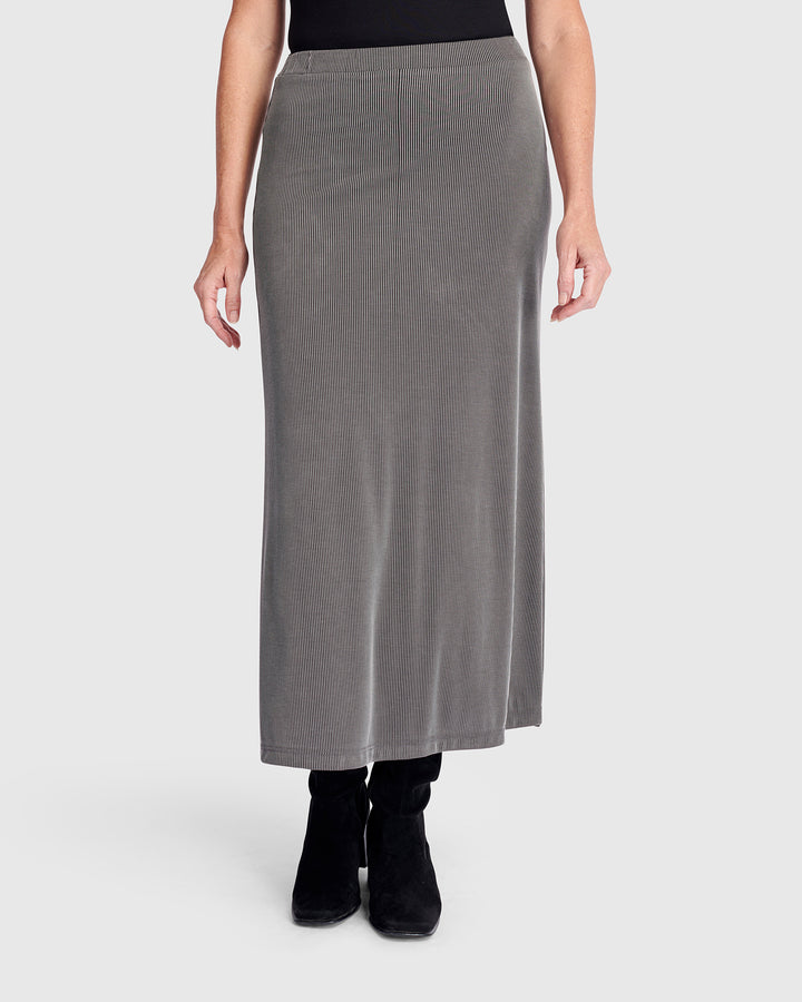 Essential Cupro Pencil Skirt, Fog