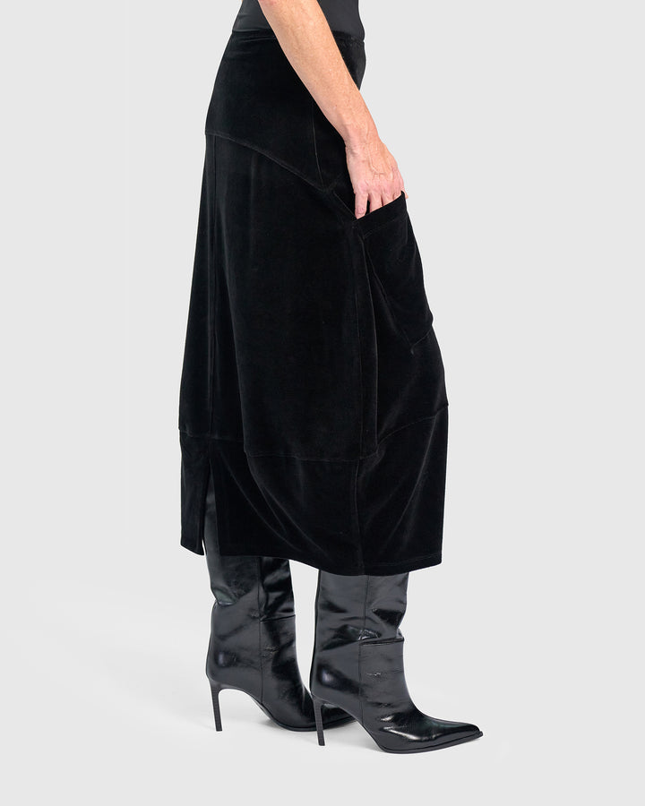 Everyday Velvet Licorice Skirt, Black