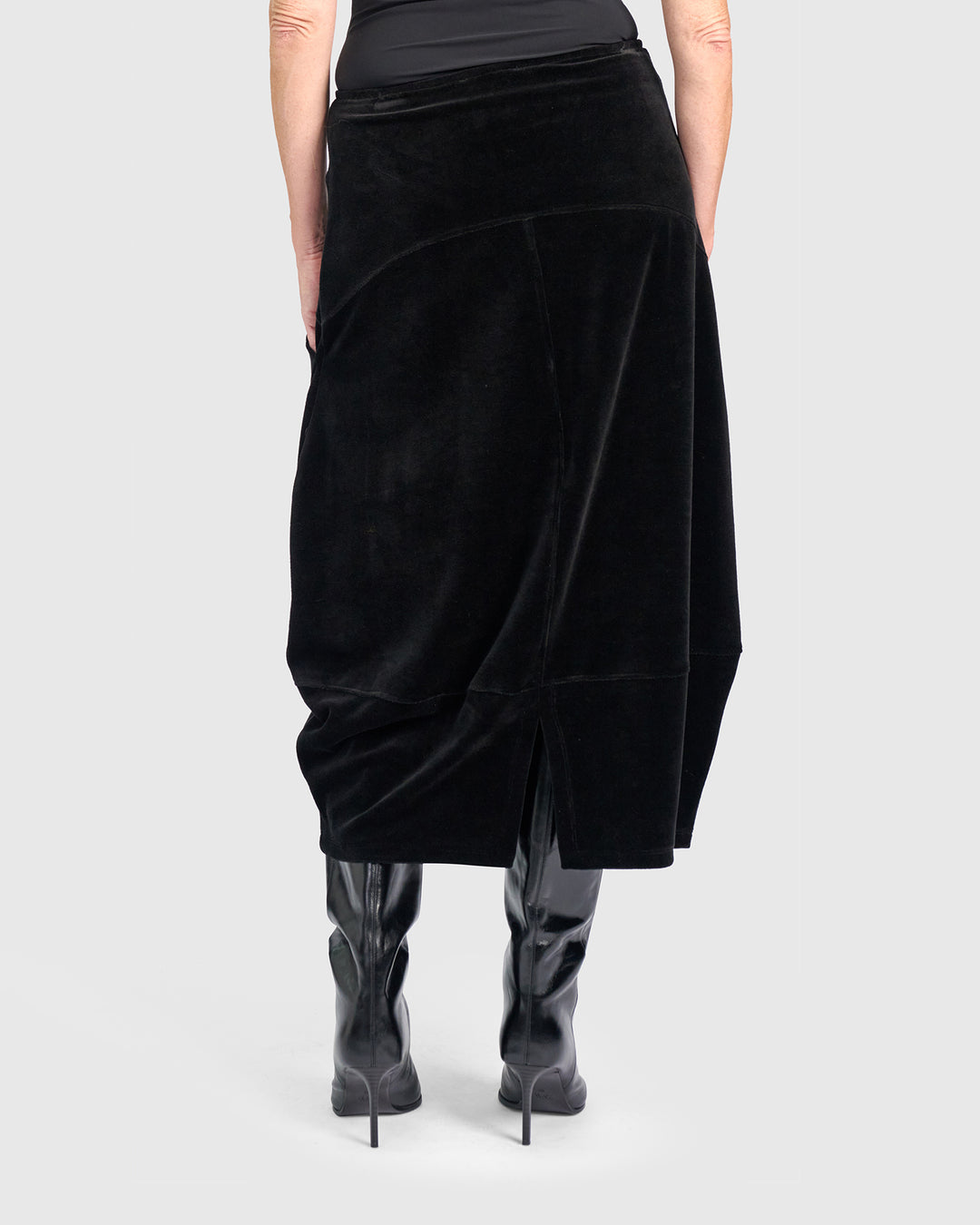 Everyday Velvet Licorice Skirt, Black