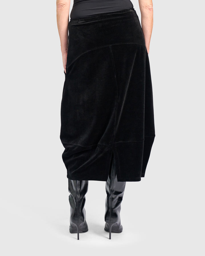 Everyday Velvet Licorice Skirt, Black