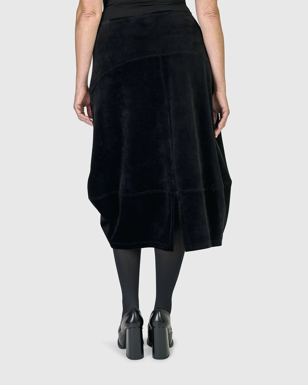 Licorice Velvet Skirt, Black