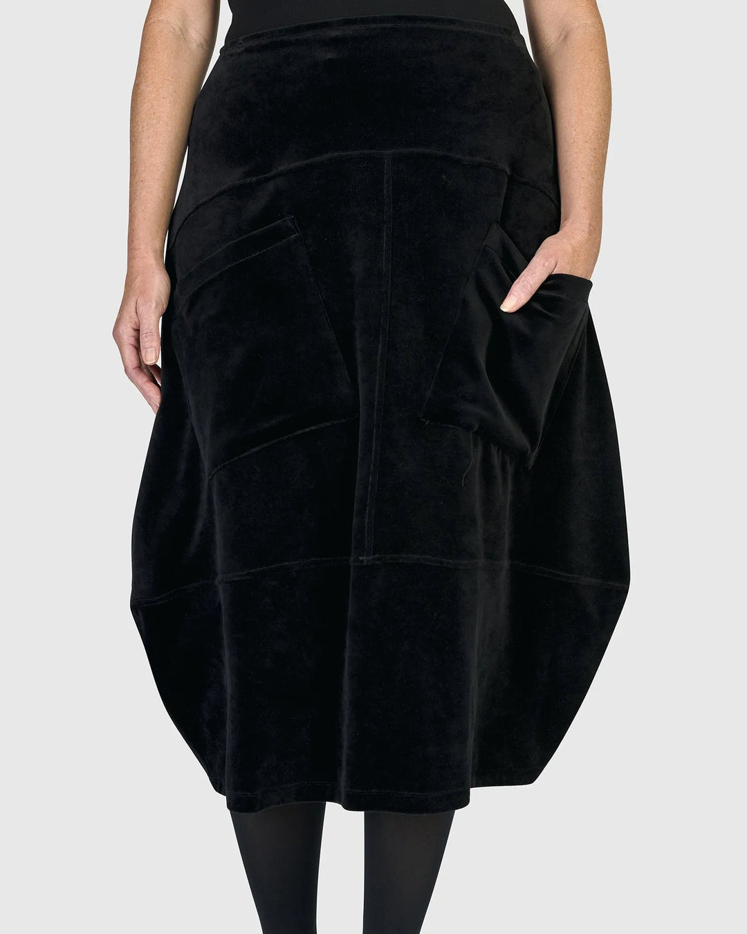 Licorice Velvet Skirt, Black