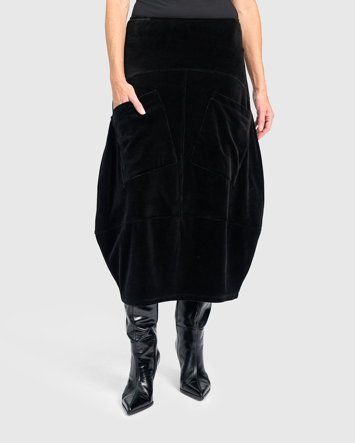 Everyday Velvet Licorice Skirt, Black