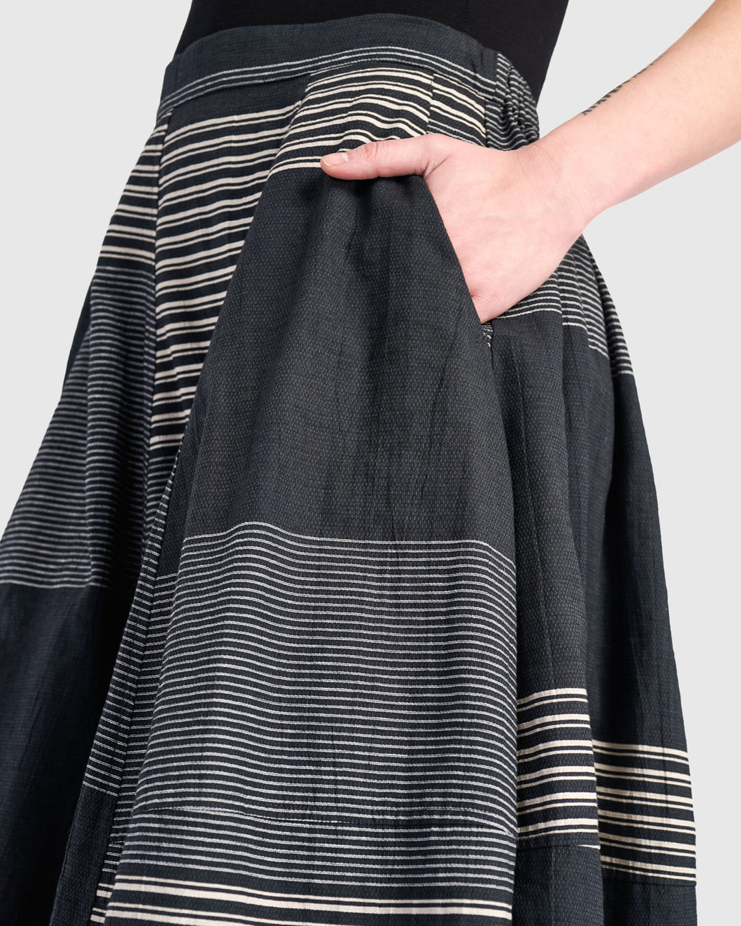 Urban Twilight Balloon Skirt, Slate Stripes