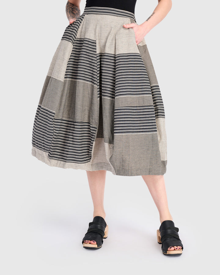 Urban Twilight Balloon Skirt, Sand Stripes