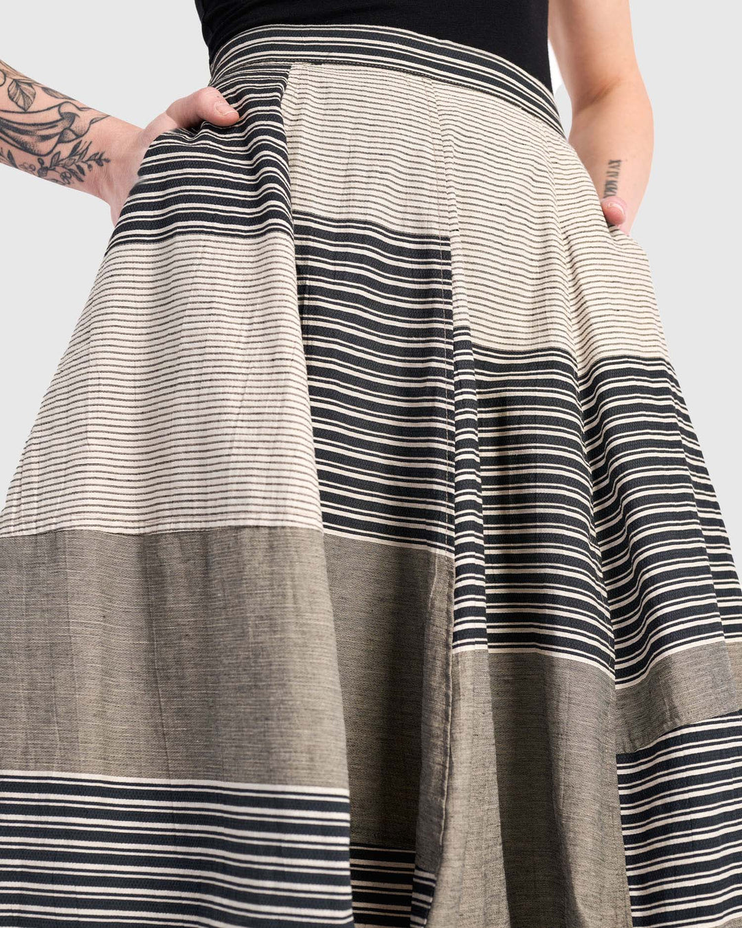 Urban Twilight Balloon Skirt, Sand Stripes