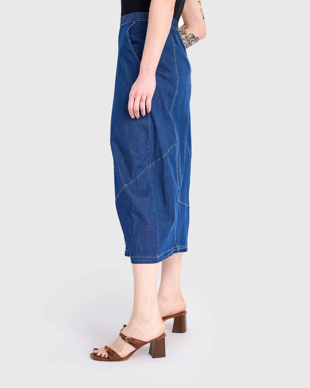 Carla Cocoon Skirt, Denim