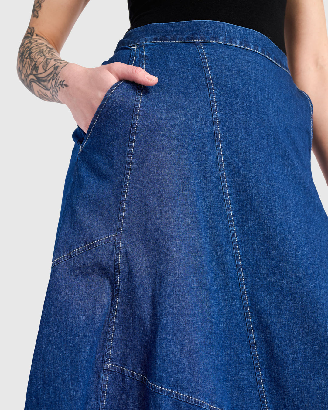 Carla Cocoon Skirt, Denim