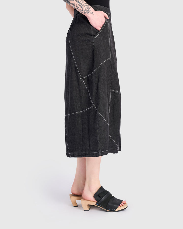 Carla Cocoon Skirt, Jet Denim