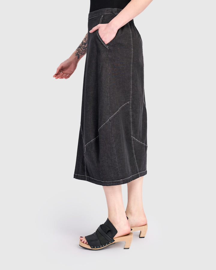 Carla Cocoon Skirt, Jet Denim