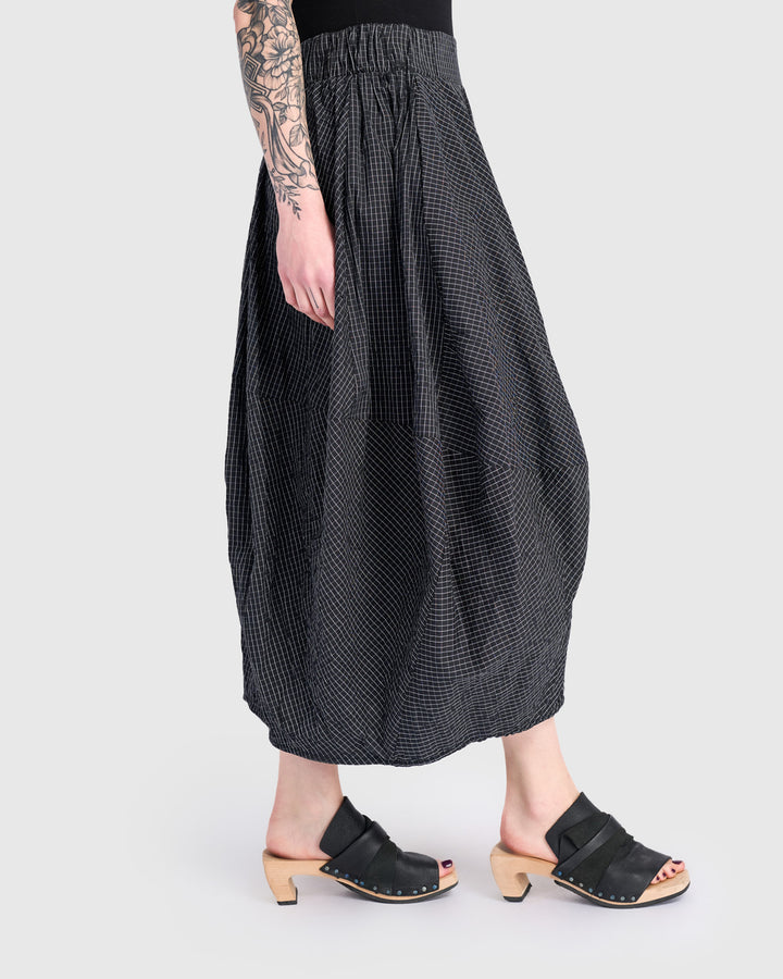 Urban Soft Structure Balloon Skirt, Grid