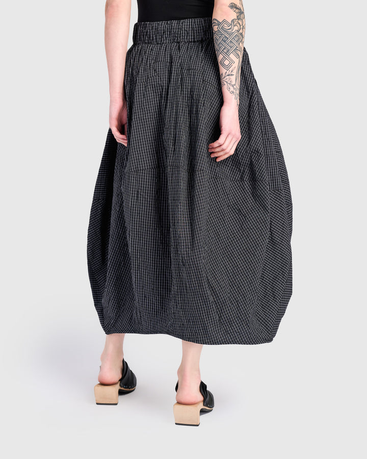 Urban Soft Structure Balloon Skirt, Grid