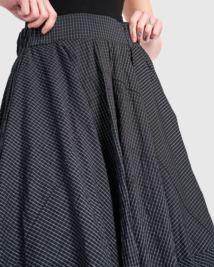 Urban Soft Structure Balloon Skirt, Grid