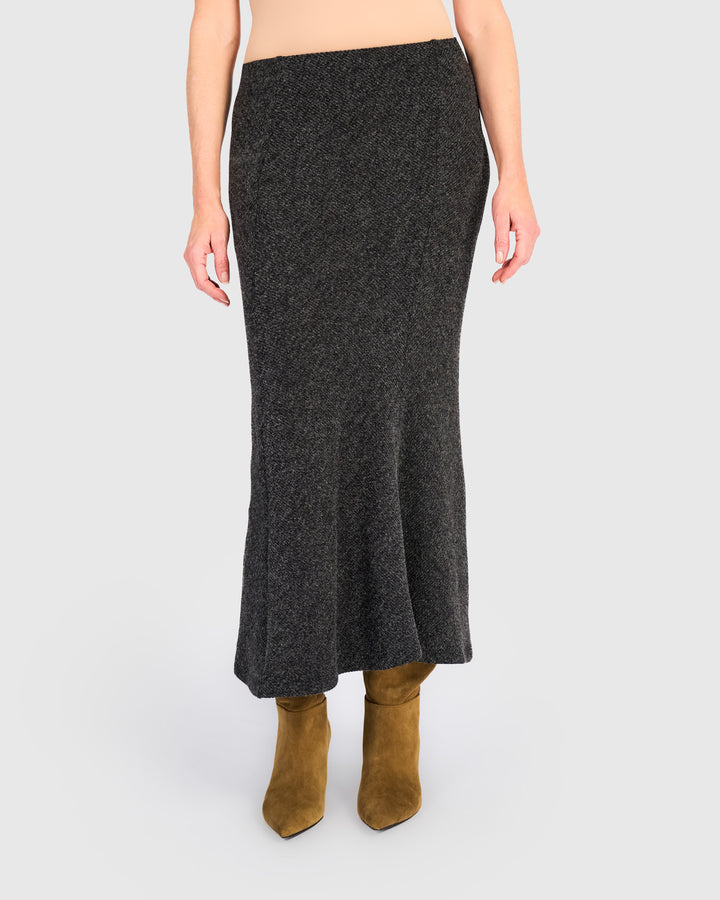 Urban Marl Knit Slim Skirt, Shadow
