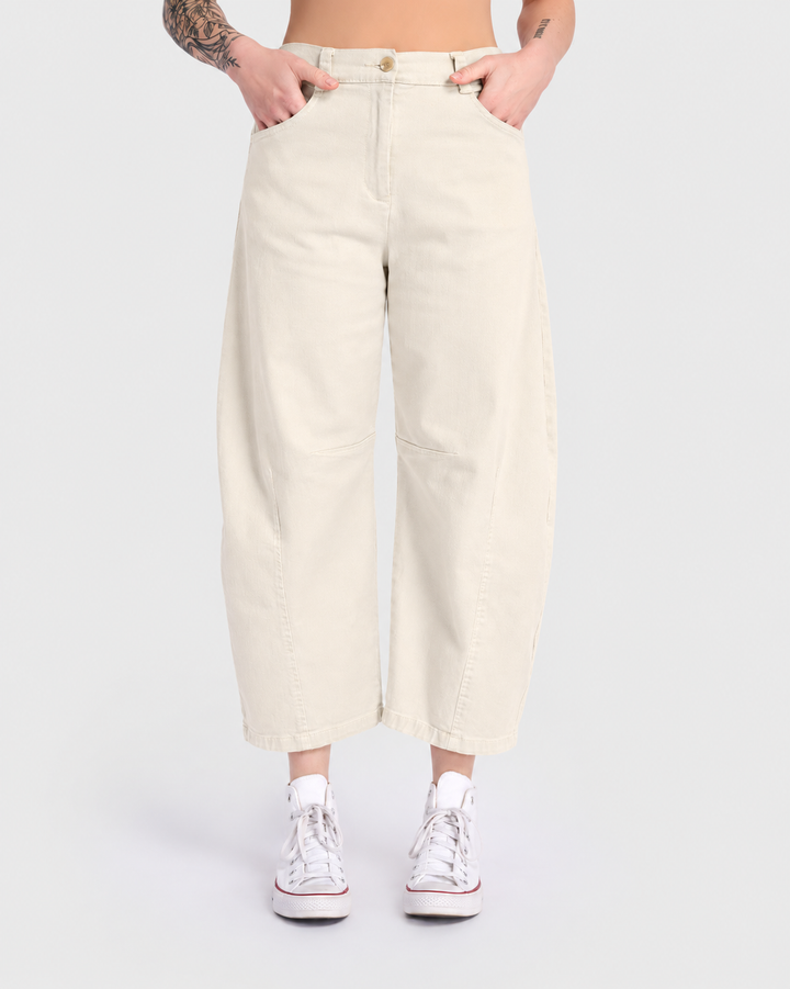 Go-To Barrel Pants, Ivory