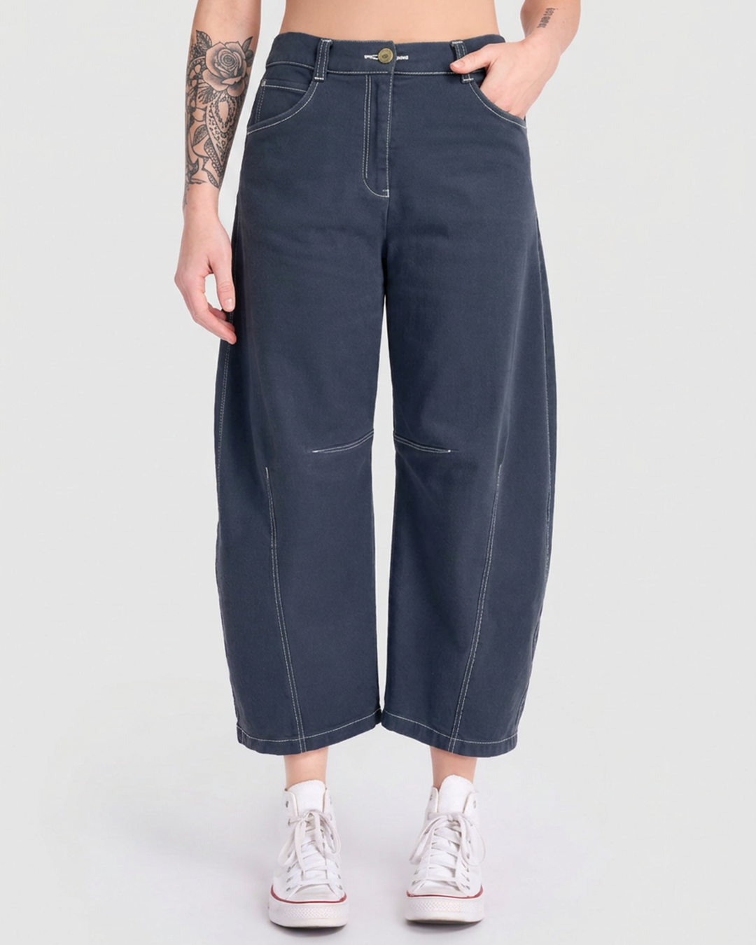 Go-To Barrel Pants, Navy