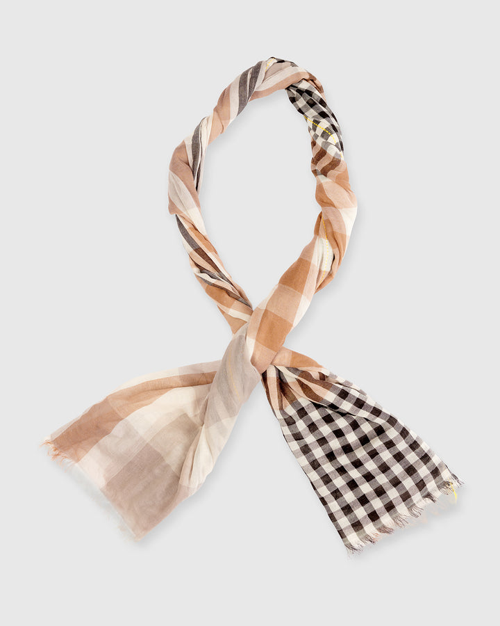 Vanilla Bean Plaid Scarf, Beige