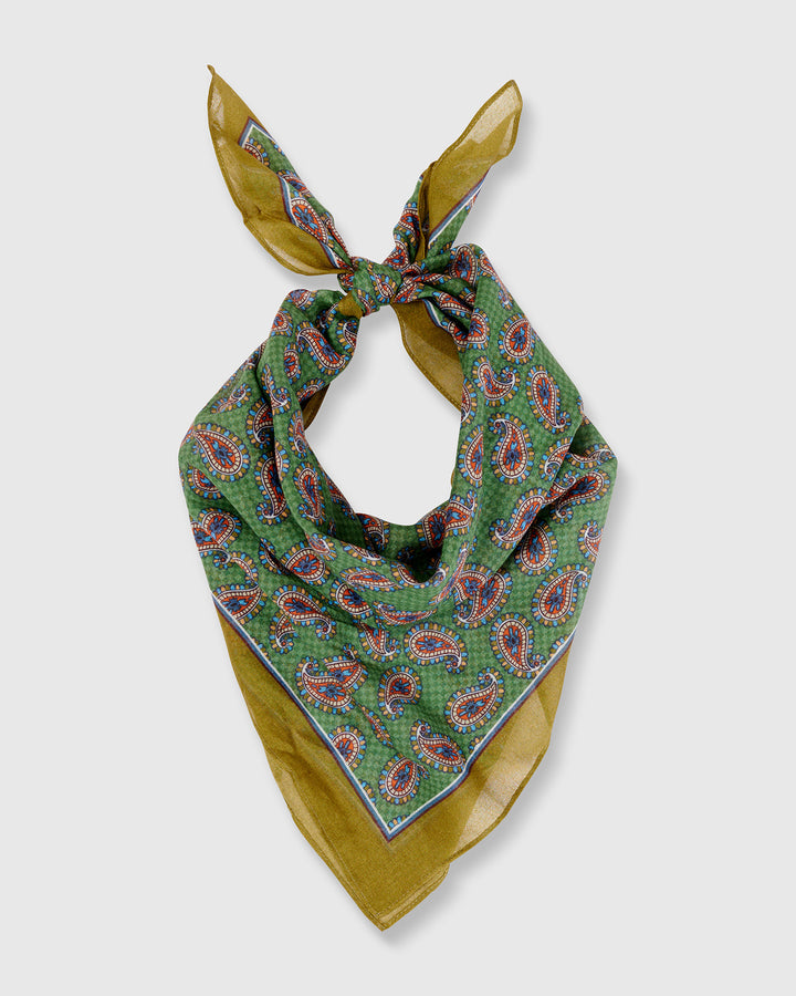 Annie Handkerchief, Green Paisley