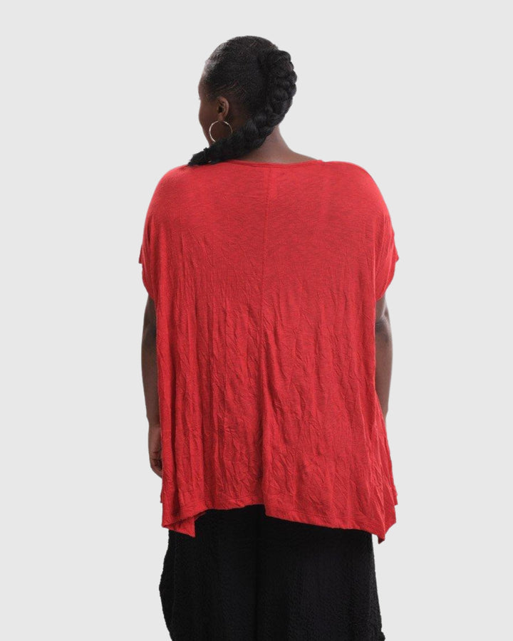 Della Crinkle Top, Red